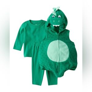 Carter’s 3 Piece Dinosaur Baby Halloween Costume 12M Green